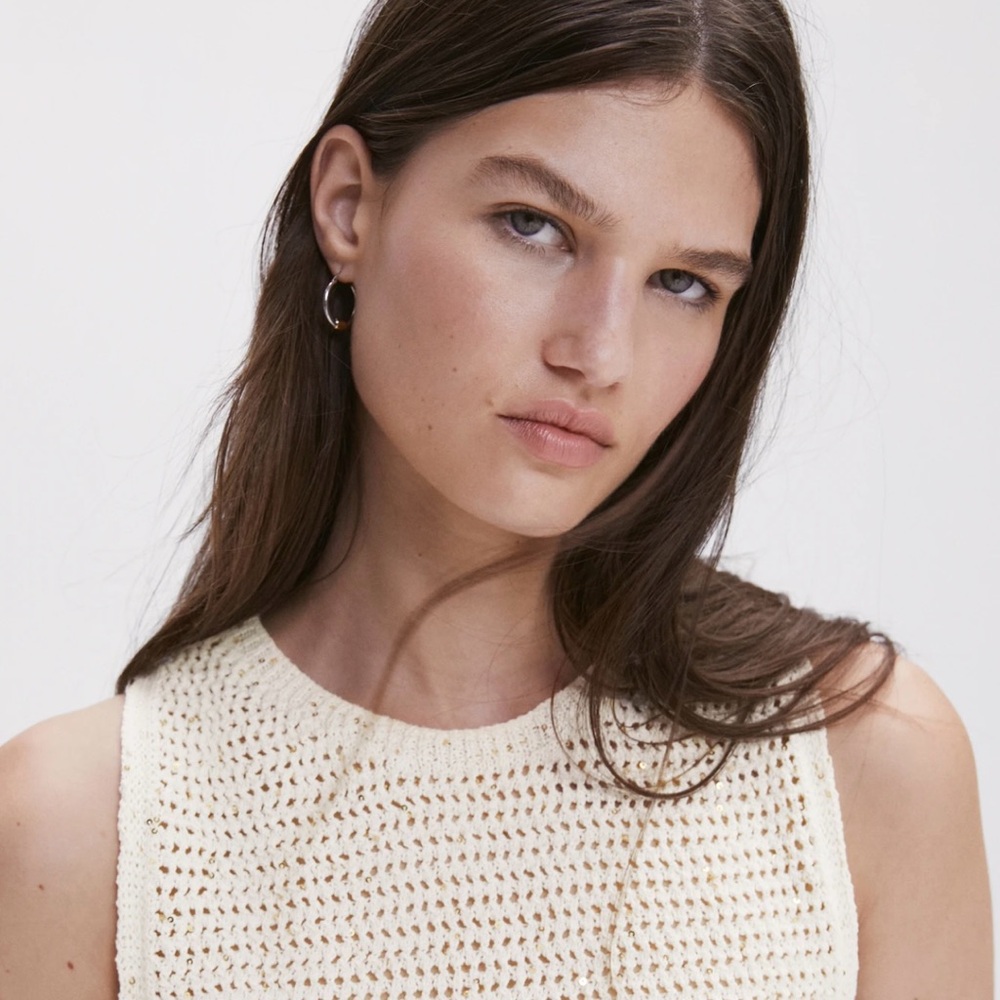 Mango Cream Cropped Sleeveless Tank Top